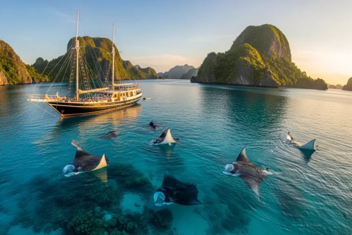 Manta Rays and Marine Life on a 2027 Raja Ampat Charter