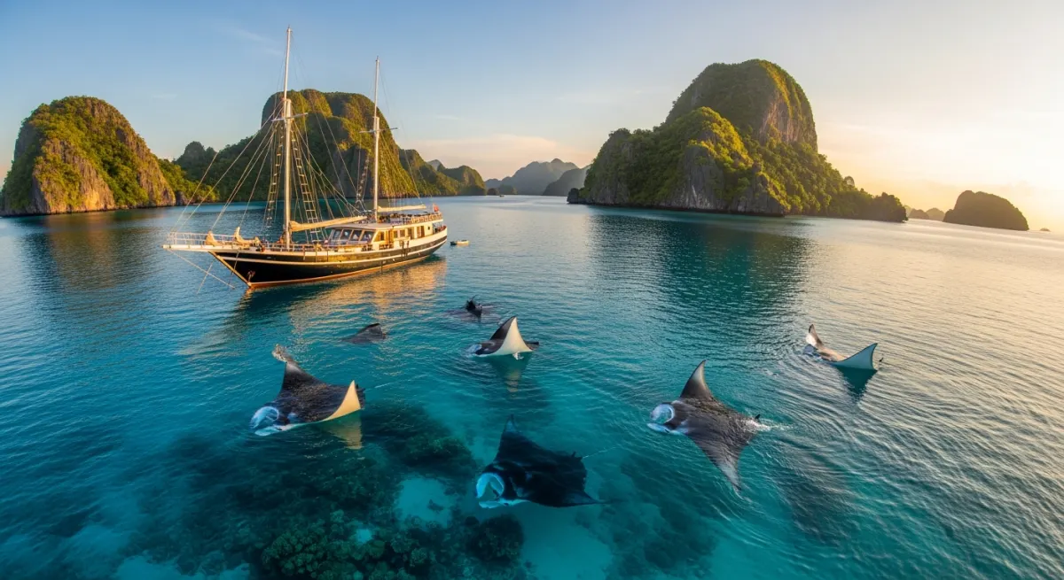 Manta Rays and Marine Life on a 2027 Raja Ampat Charter